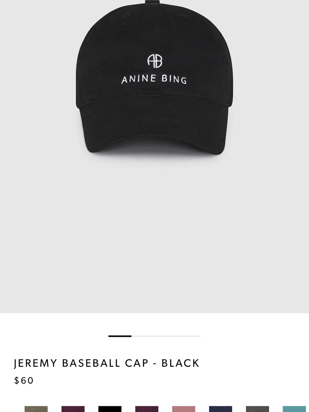 Anine Bing Black Jeremy Logo Cap